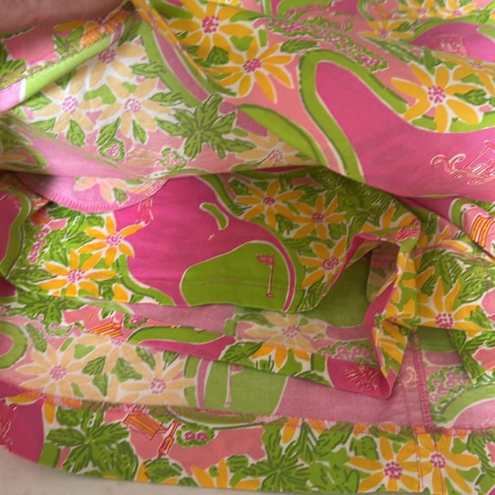 Lilly Pulitzer Vibrant Pink, Green and Yellow Golf Skirt or Skorts - Picture 5 of 6